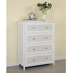Elite White Metal 4-drawer Chest 