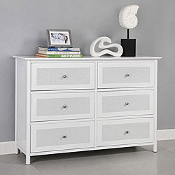 Elite White Metal 6-drawer Dresser 