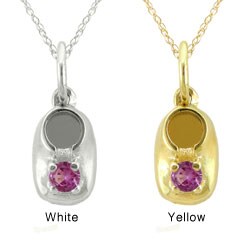 10k Gold June Birthstone Rhodolite 'Baby Booty' Designer Necklace 