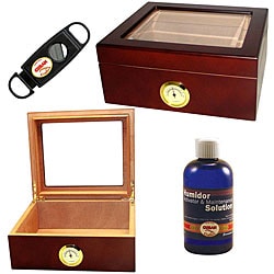 Glass Top Humidor Set