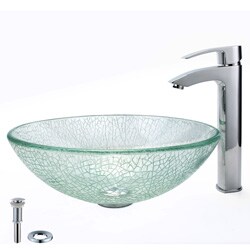 Kraus Broken Glass Sink and Visio Bathroom Faucet