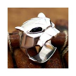 Sterling Silver 'Jaguar' Men's Onyx Ring (Indonesia)