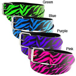 H2W Brand Unisex Zebra Print Fashion Belt