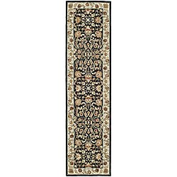 Hand-hooked Gentry Ivory/ Black Polypropylene Rug (3' x 12')