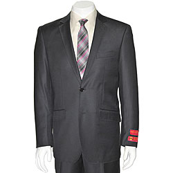 Mantoni Men's Black Two-button Slim Fit Suit