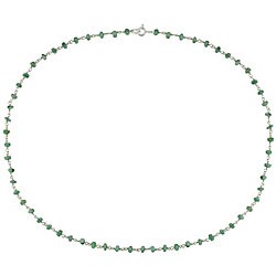 Sterling Silver Emerald Bead Necklace