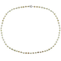 Sterling Silver Citrine Bead Necklace