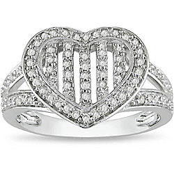 10k White Gold 1/3ct TDW Diamond Heart Ring (H-I, I2-I3)