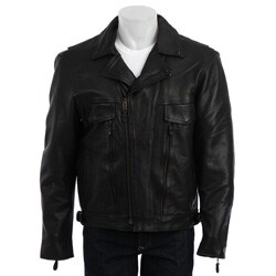 Men's Black Leather Motorcycle Jacket
