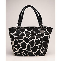OiOi Black Giraffe Shopper Tote Diaper Bag