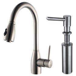 Kraus Stainless Steel Pull-out Kitchen Faucet and Soap Dispenser