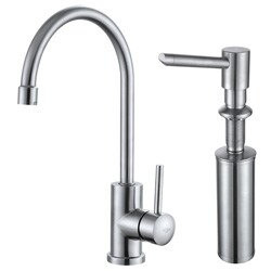 Kraus Stainless Steel Single Lever Kitchen Faucet and Soap Dispenser