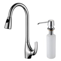 Kraus Chrome Pull-out Sprayer Kitchen Faucet and Soap Dispenser
