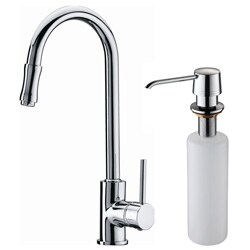 Kraus Chrome Pull-out Sprayer Kitchen Faucet and Soap Dispenser
