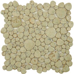SomerTile 11x11-in Quarry Green Moss Porcelain Mosaic Tile (Pack of 10)