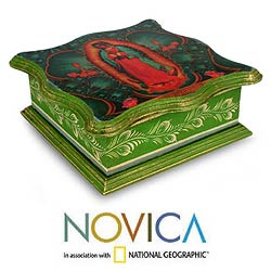 Wood 'Our Lady of Guadalupe' Decoupage Jewelry Box (Mexico)