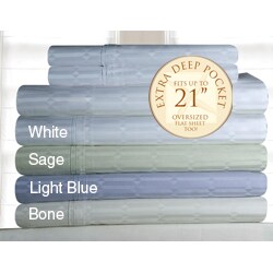 Pima Cotton 350 Thread Count Deep-fitted Dobby Sheet Set