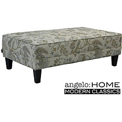 angelo:HOME Vintage Floral Ocean Blue Cocktail Ottoman