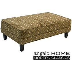angelo:HOME Pecan Brown Cocktail Ottoman