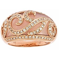 10k Rose Gold Pink Opal and 1/2ct TDW Diamond Ring (G-H, IJ) (Size 7)