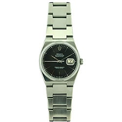 Pre-owned Rolex Quartz Oysterdate Men's Black Dial Watch