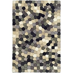Handmade Soho Mosaic Black New Zealand Wool Rug (2' x 3')