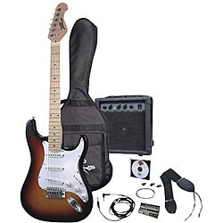 Pyle 3-color Sunburst Electric Guitar Starter Package