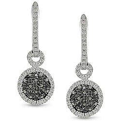 10k Gold 1/3ct TDW Black/ White Diamond Earrings (H-I, I2-I3)