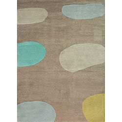 Hand-knotted Alexa Brink & Campman Himali Brown Wool Rug (5'7 x 7'10)
