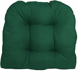 Solid Dark Green Outdoor UV-resistant U-shaped Chair Cushion - 12517286