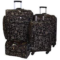 American Flyer Swirls Quattro 4-piece Euro Luggage Set