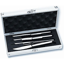 Wusthof 4-piece Stainless Steel Steak Knife Set with Storage Box