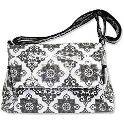 Trend Lab Versailles Black and White Messenger Diaper Bag