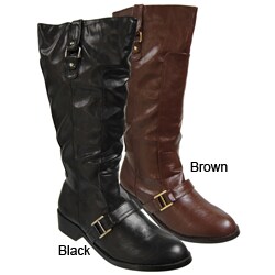 Liliana by Adi Women's Buckle Accent Low-heel Boots