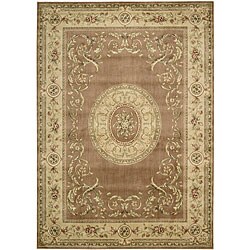 Garden Aubusson Brown Rug (9'6 x 13'6)