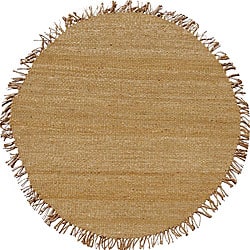 Hand-woven Natural Bleached Jute Rug (8' Round)