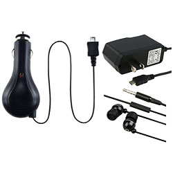 3-piece Headset and Micro USB Car and Travel Charger