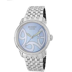 Roberto Bianci Diamond-accent Blue Mother of Pearl Dial Watch