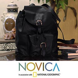 'Liquorice' Leather Backpack (Mexico)