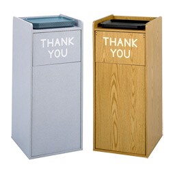 Safco Wood Tray Top Waste Receptacle