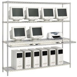 Safco Metallic Grey Wire 72-in LAN Management System 