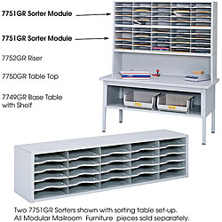 Safco E-Z Sort Gray Solid Steel Mail Sorter with Adjustable Shelves