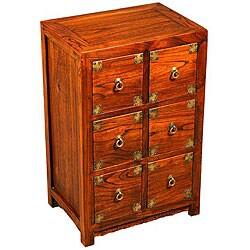 Mahogany Brass Trim Dresser/ Storage Cabinet (China)