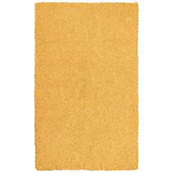 Hand-woven Yellow Chenille Shag Rug (2'6 x 4'2)