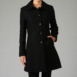 KC Collections Women's Single-breasted Wool Coat