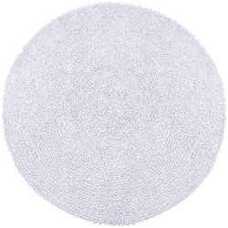 Hand-woven White Chenille Shag Rug (5' Round)