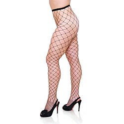 EMAJE' Plus Size Black Fencenet Pantyhose (Pack of 2)