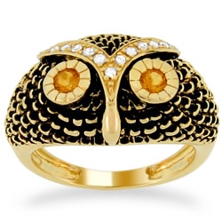 Meredith Leigh Silver Citrine and 1/8ct TDW Diamond Critters Ring (H, I1-I2)