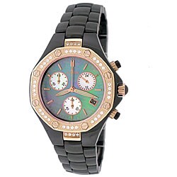 Le Chateau Women's Goldtone 'Condezza' Ceramic Watch 