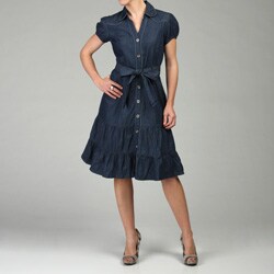 Millenium Women's Denim Tiered Dress